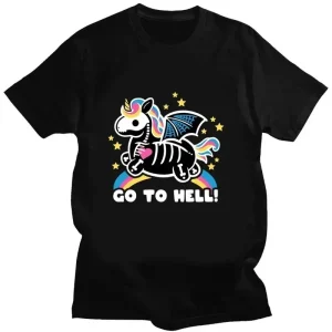 Halloween Skeleton Funny T Shirt Little Ghost Creative Gift T-shirts Casual Short Women Clothing Tees Tops Streetwear Vintage