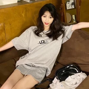 New Summer 2025 Arrival! Round-neck Printed Short-sleeve T-shirts College Style Versatile and Loose-fitting Tops gothic y2k top