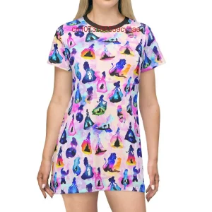 Beauty And The Beast Sketched Women's T-Shirt Dress 3D Printed Disney Street Fashion Short Sleeved Dress Sexy Tight Y2K Dress